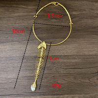 Articulated fish pendant necklace
